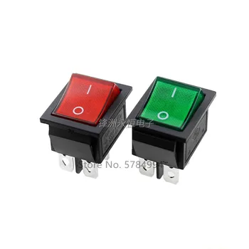 Besplatna dostava 50ШТ KCD4 кулисный prekidač кулисный gumb za napajanje 4PIN s crveno i zeleno svjetlo 31x25mm16A250V prekidač