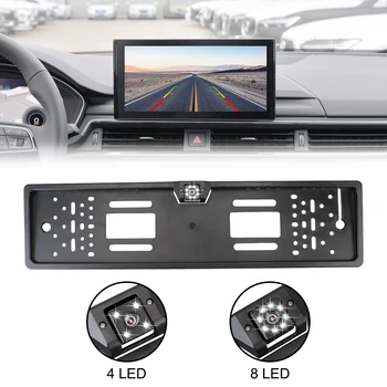 LEEPEE Auto stražnja Kamera Komplet za Pomoć Pri Parkiranju 4/8 LED Noćno Europski Okvir Registarske pločice Automobila
