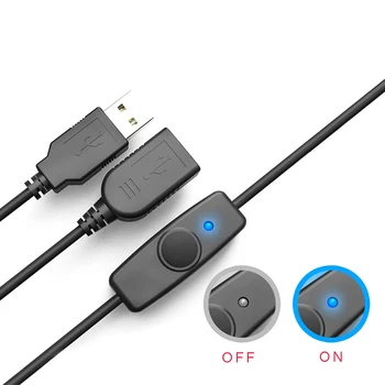 0,5/1 m Sinkronizacija Podataka USB 2.0 Produžni USB Kabel Produžni S Prekidačem Led Indikator za Malina Pi PC USB Ventilator LED Downlight