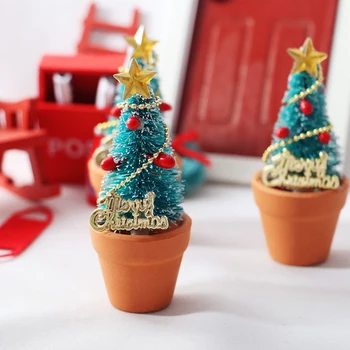 1:12 Kućica za lutke Mali Božićno drvce biljke u loncima Ukrasne model igračke i dodatna oprema