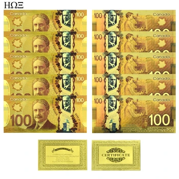 10 kom./compl. 2011 Verzija Kanadski Dolar 100CAD Robert Laird Borden Zlatna Folija Zbirku Novčanica Poslovni Poklon