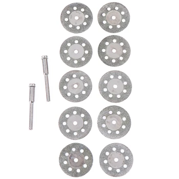 10 kom./compl. 25 mm Mini Diamond Pila Srebro Rezanje Diskova 2X X Koljenica Za Dremel Bušilica Odgovara Rotacijski Alat