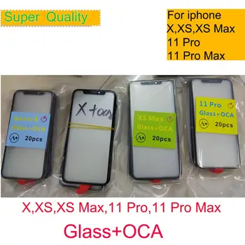 10 kom./lot Za iPhone Pro 11 X XS Max Ploča zaslona osjetljivog na dodir Prednji Vanjski Kristal S OSA-trakom Za iPhone 11 Pro Touchpad OSA 2 u 1