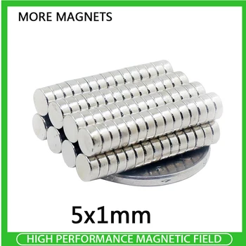 100 ~ 3000 kom 5x1 mm Редкоземельные Magneti Promjera 5 mm x 1 mm Mala Okrugla Magneta N35 5 * 1 mm na Hladnjak Stalni magneti Неодимовые