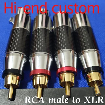 2 kom. Kvalitetan Balans XLR za pretvaranje RCA utikač Hi-Fi je od Karbonskih Vlakana XLR priključak 3-pinski priključak/priključak za RCA muški audio jack Adapter