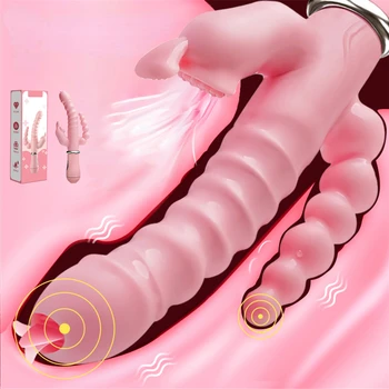 2022New USB Magnetski Punjiva 3 U 1 Dildo Rabbit Vibrator Vodootporan Anal Klitoris Vibrator Seks-Igračke za Žene Parovi Sex Shop