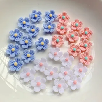 30 komada двухцветных cvjetnih ukrasa s ravnim stražnjim dijelom, pribor za kosu za ukrašavanje noktiju, vjenčanje cvjetni rhinestones