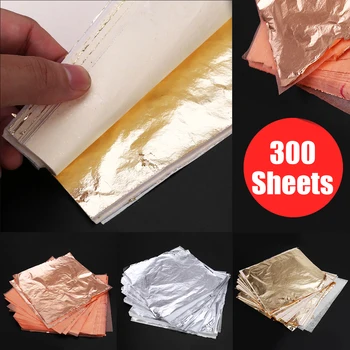 300 Kom 14*14 cm Umjetnički Obrt Imitacija Gold Chips Bakrena Folija Papir List Listovi Listovi Pozlata DIY Zanat Decor Design Papir
