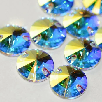 3200 Crystal AB Zašiti Rhinestones Različitih Veličina flatback Okrugli Rivoli Šivanje Dijamanata Za Nakit, Haljina Obrt Odjeća Odjeća
