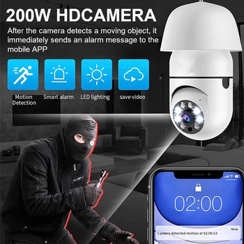 360 ° Wifi E27 Žarulja video Nadzor IP Bežična Kamera za Noćni Vid i Rasvjete Video Pametan Vanjski Unutarnji Kućni Monitor Sigurnost
