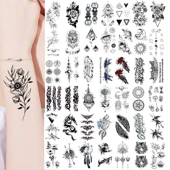 40 Dizajn Strme Totem Privremena Tetovaža List Grančica Cvijet Vodootporne Tetovaža Muškarci i Žene Ljudsko Tijelo Ruku pod Bedro Umjetničke Tattoo Naljepnica