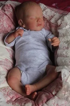 49 CM Bebe Reborn Lutke Sam Spavanje Novorođenog djeteta Realni 3D Boji Kože s Vidljivim Venama Višeslojne Naplativa Lutka