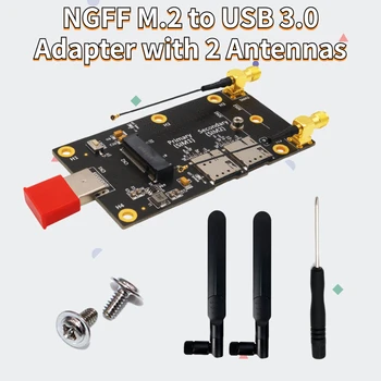 Adapter NGFF M. 2, USB 3.0 2 antenu M2 Key B konverter USB 3.0 Type A Riser Card s dva utora za Nano SIM kartica je za 4G