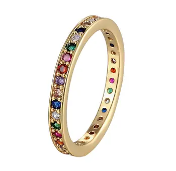AIBEF Klasični Jednostavno Boji Prsten AAA Prelijete Mini Kristalno Vjenčano Prstenje Za Mladence Božićni Poklon Ženski Nakit, Vjenčani Prsten