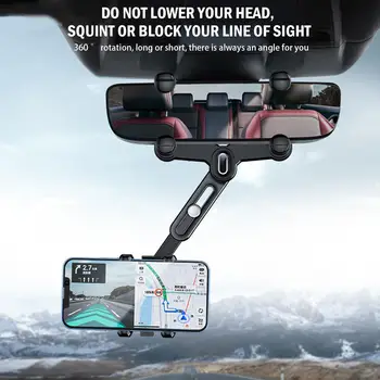 Auto Držač Telefona S Mogućnošću Okretanja Za 360 ° Podesiv Retrovizor Navigaciju Nosač Podrška Za Mobilni Telefon