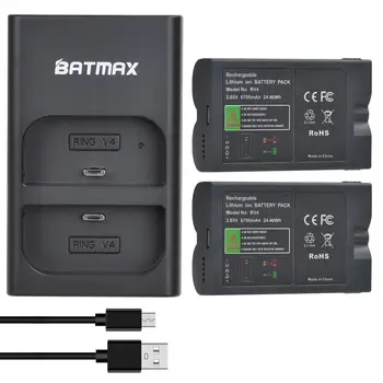 Batmax 6700 mah RV4 Baterija + Dvostruki Punjač Za Kućište Видеодомофона 2, Kružne Skladište za solarne Baterije, Zamjena V4, Видеодомофона 3 Plus