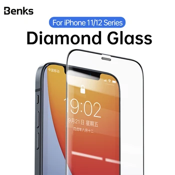 Benks VPRO + Dijamantna Пылезащитное Kaljeno Staklo Za iPhone 12 11 Mini Pro Max XS XR X Zaštitna Folija Za Ekran sa Punim Premazom HD