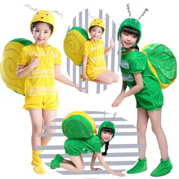 Dijete zeleno žuto crveno smeđe odijelo puževa Halloween party cosplay životinja puž odjeća odjeća za dječake, djevojčice