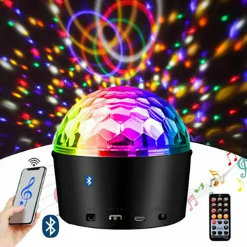 DJ Disco-svjetiljka, Bluetooth-kompatibilni zvučnik, 9 Boja, Magic ball, Svjetlo za zurke, Zvuk, Aktiviran стробоскоп, kao noćno svjetlo