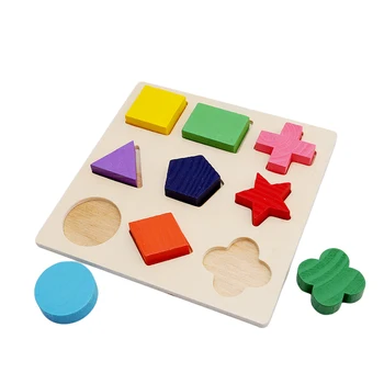 Dječji Šarene Drvene Blokove Montessori Rane Razvojne Igračke Intelektualno Geometrija Sklapanje Igračaka Blokovi Hobi