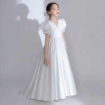 Elegantna Haljina Princeze Za djevojčice, Dječje Odjeće, Modni Duga haljina Trapeznog Oblika Za djevojčice, dječje Ravnici haljine za vjenčanje