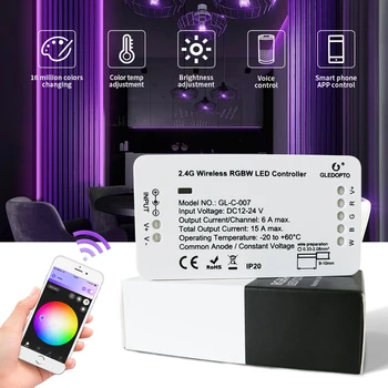 Gledopto Zigbee Početna led traka RGBW Kontroler DC12V-24V Kompatibilan s hub Tuya Smart Conbee App Alexa Echo Plus Glasovno Upravljanje