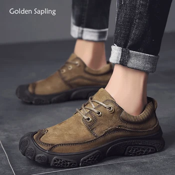 Golden Sapling/ men ' s Casual cipele Od Prave Kože, Službena obuća ravnim Cipelama u retro stilu, muške Cipele Za Odmor, Klasični Vintage Треккинговая muške Cipele U ravnim Cipelama