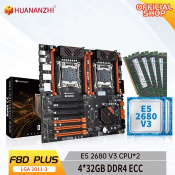 HUANANZHI F8D PLUS LGA 2011-3 Intel Matična ploča sa dual procesor Intel XEON E5 2680 V3 * 2 4 *32G DDR4 RECC memorija kombinirani set