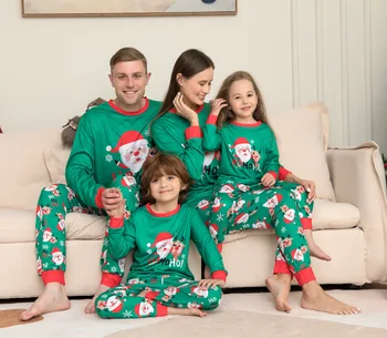 Iste Božićne Pidžama za cijelu obitelj, 2023, Novi Božićni Zelena Пижама s po cijeloj površini Djeda Mraza, Tata, Mama i Ja, Božićni Odijelo, Odjeća Za Pse