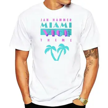 Jan Hammer Miami Vice na Temu 80-ih Veličine S-3XL Crni t-shirt Majice od Менкоттона Kreativno Majica sa po cijeloj površini štićenik / ca 2022 Ljeto Pamuk