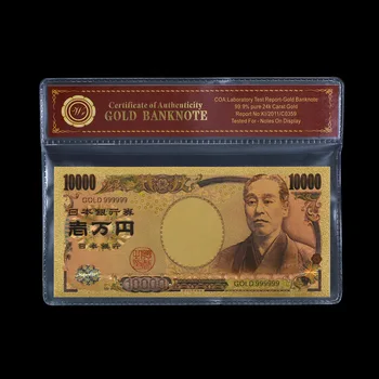 Japanski Stil Novčanica po 10.000 jena, u Boji Novčanica S Premazom Od Zlatne Folije, Japanski Zlatne Papirni Novac, Naplativa Lažni Novac, Asian Novčane Darove