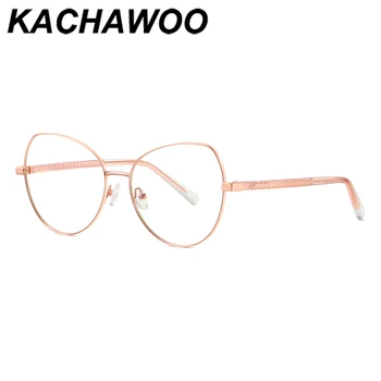 Kachawoo anti-plave svjetleće naočale za računalo, zlatna, crna, ženska, metalne naočale za mačji očiju, okvira, velike naočale za kratkovidnost, ženska topla rasprodaja