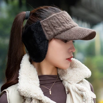 Kapa-kapa ženska jesensko-zimski divlja prazna gornja šešir je modni mornarska kapa zaštita uši zima topla i hladna вязаная kapa