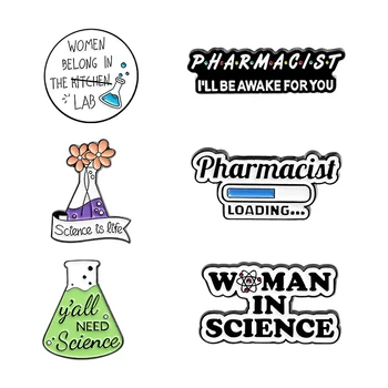 Kemija Farmaceut Jednadžba Broš Matematika je Znanost Emajl Pin Torba Pin s Lapels Crno Bijela Ikona Nakit Poklon za Prijatelje u rasutom stanju