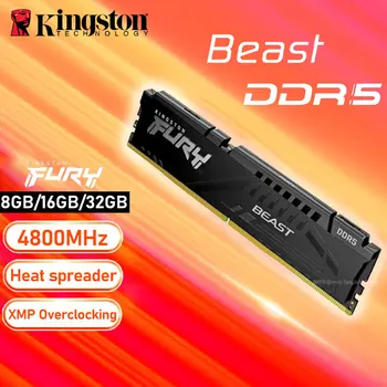 Kingston FURY Beast DDR5 Memorija 8 GB 16 32 G G 4800 Mhz RAČUNALA Radna Memorija-Memoria Modul Stolno Računalo 1,1 DIMM 288Pin Za Intel i AMD DDR5
