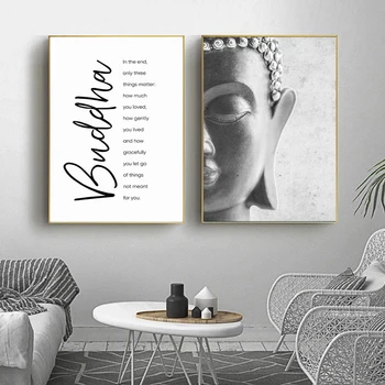 Kip Glave Zen Buddha, Slika na Platnu, Motivacijski Plakata i Grafika, Zidni Umjetničke Slike za Dnevni boravak, Uređenje Doma