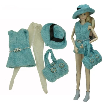 Komplet odjeće/плюшевое haljina + čarapa + kapa + torba/30 cm lutkarska odjeća jesen odjeća odjeća Za 1/6 Xinyi FR ST Lutka Barbie igračke za djevojčice