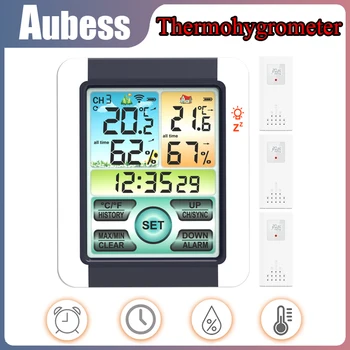 LCD Elektronski Digitalni Mjerač Temperature, Vlažnosti Termometar Hygrometer Vodootporan Unutarnji Vanjski vremenska stanica Sat EN8851