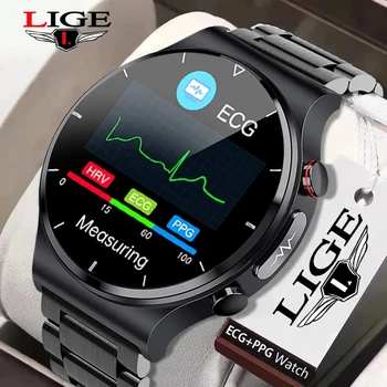 LIGE 2022 EKG + POENA Pametnih Satova Za Muškarce Otkucaja Srca Uređaji Za Mjerenje Krvnog Tlaka Sat Zdravlje Fitness Tracker IP68 Vodootporan Smartwatch Za Xiaomi