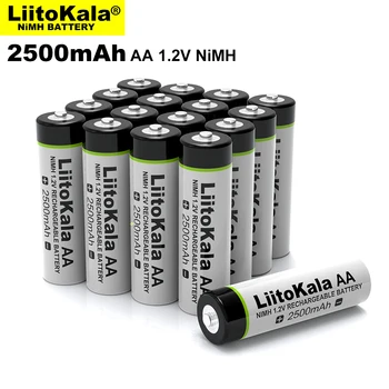 Liitokala 1,2 AA 2500 mah Ni-MH Punjiva baterija aa za temperaturnog pištolj daljinski upravljač, miš igračke baterije