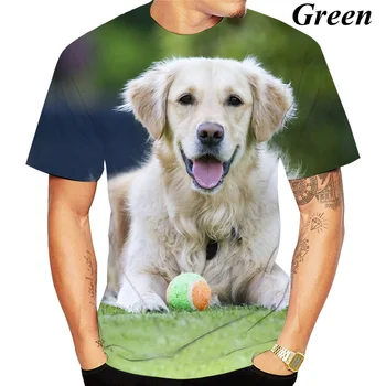 Ljetna trend majica s kratkim rukavima i 3D ispis Slatka Dog 2022 godine, Funky Svakodnevni muška majica sa zlatnim ретривером