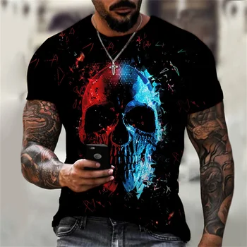 Majica muška 3d strašno košulja ulični hip hop stil moda быстросохнущая plus size ljeto vruće rasprodaja