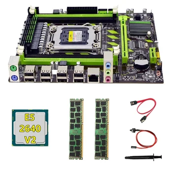 Matična ploča X79 + procesor E5 2640 V2 + 2x4 GB ram-a DDR3 1600 Mhz ECC REG + SATA Kabel + Kabel prekidača + Термопаста M. 2 NVME