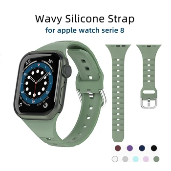 Mekan Silikon Sportski Remen s оплеткой za Apple Watch Series 8 7 SE Correa 49 mm 45 mm 41 MM 44 mm 40 mm Remen za sat iWatch 6 5 4 3 Remen