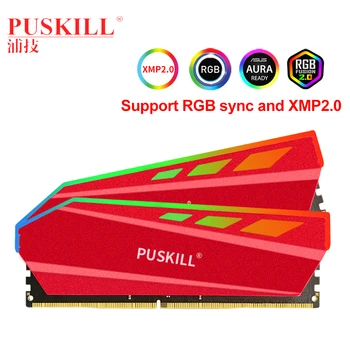Memorija PUSKILL Memoria RGB DDR4 3200 Mhz CL16 8 GB 16 GB, 32 GB XPM2.0 Radijator UDIMM dual channel igra memorije