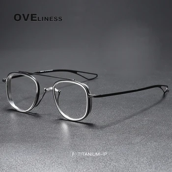 Modni Retro Naočale od Čistog Titana, Okvira za Muškarce, Berba optički gospodo rimless za naočale, Naočale za Kratkovidnost na recept, naočale
