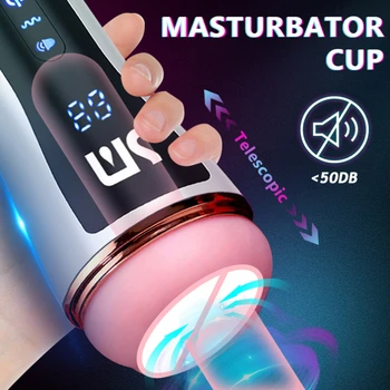 Muški Masturbator Automatska Teleskopska Revolving Šalica Aviona Električna Šalica Za Masturbaciju Pravi Vagina Seks Igračke I Muški Seks-Shop