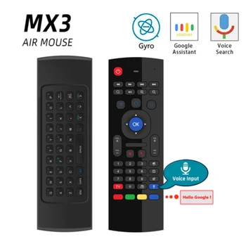 MX3 MX3-L S pozadinskim Osvjetljenjem Air Mouse T3 Pametan Voice Daljinski Upravljač 2,4 G RF Bežična Tipkovnica Za X96 mini KM9 A95X H96 MAX Android TV Box
