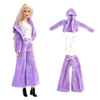 NK 1 Set Zimski kaput + Prsluk + Fancy hlače Za Lutke 1/6 Odijelo Ljubičasta Zimsku Odjeću za Barbie Lutke Pribor Igračke