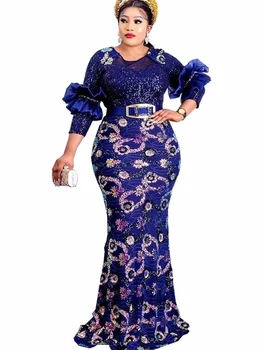Nove Afričke Žene Elegantan Sjaj Luksuzno Haljina Hip Papir Za Pakiranje Bodycon Vjenčanje College Večernje Haljine Rođendan Noć Celebrity Odjeću